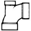 ABS 90° Short Turn Elbow 3" Hub w/1½" Heel